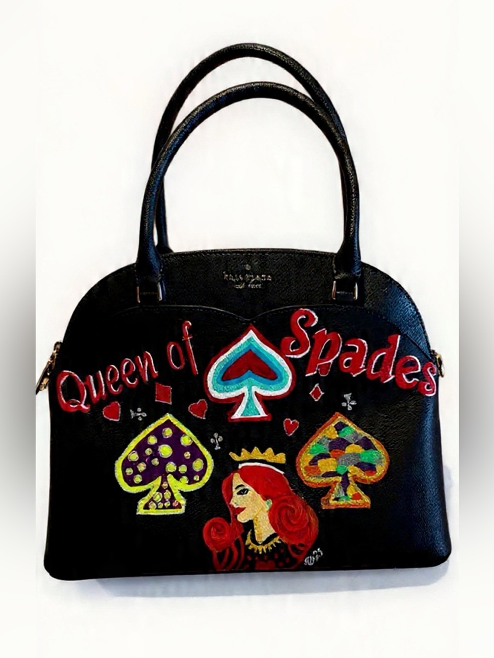 Kate Spade Dome Satchel Custom Painted Queen of Spades Bag Crossbody
